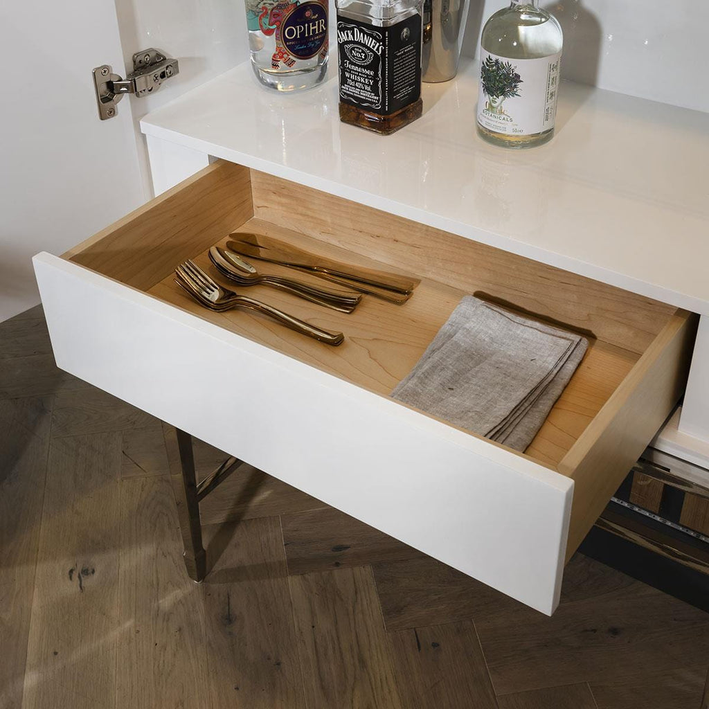 Quatropi Display Case 80cm Wide White - Handcarved Wood With Tropical Pattern