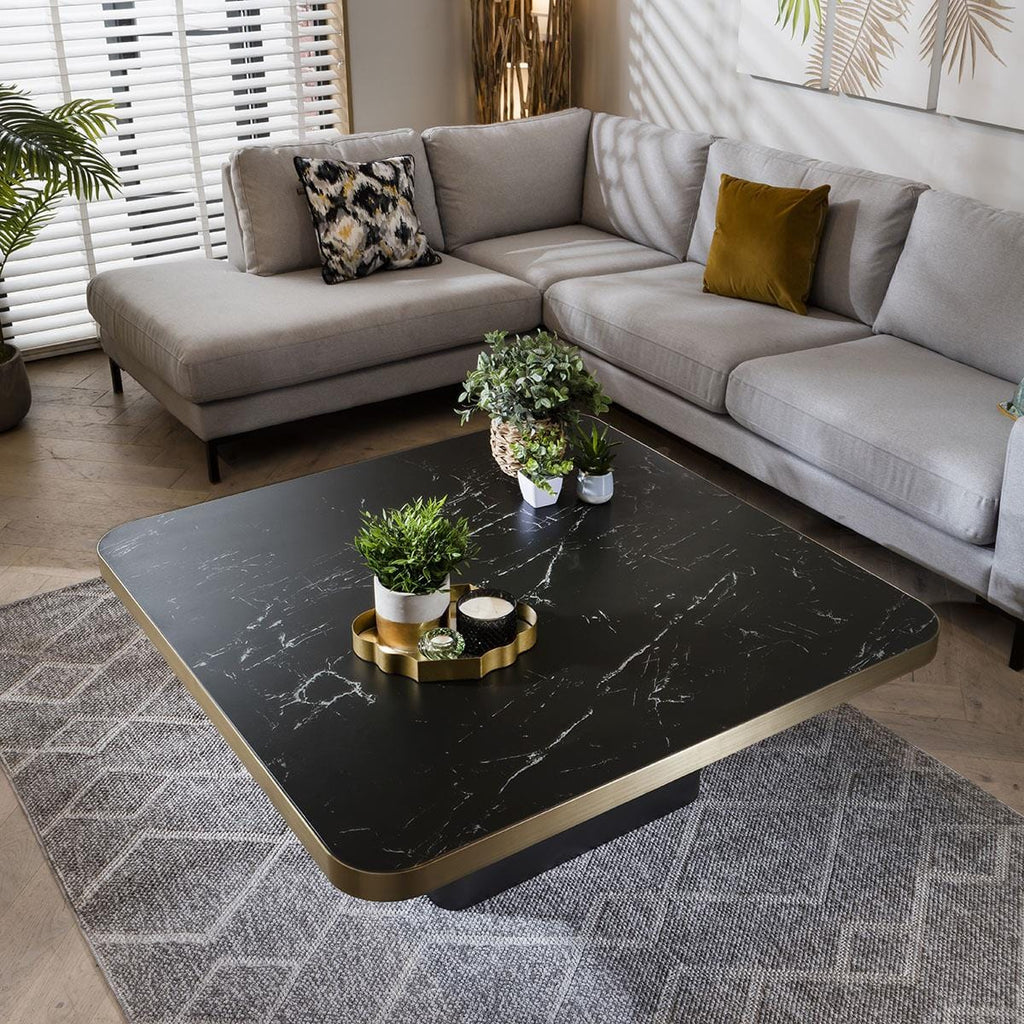 Tesoro Luxury Square Coffee Table Black