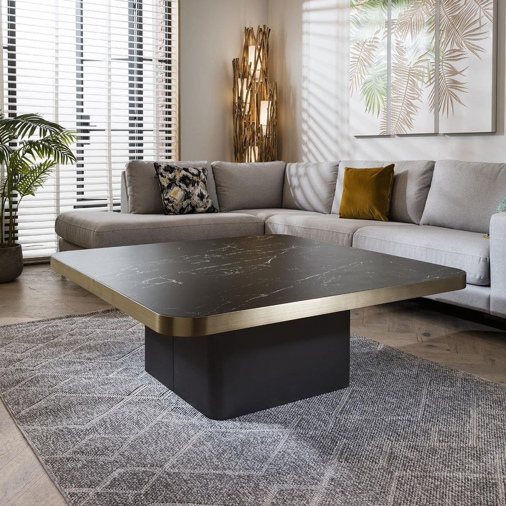 Tesoro Luxury Square Coffee Table Black