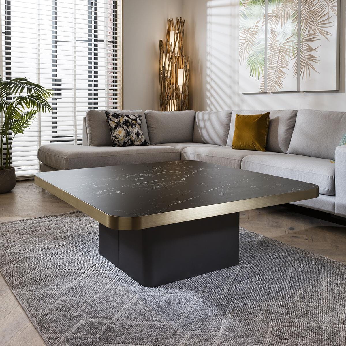 Tesoro Luxury Square Coffee Table Black