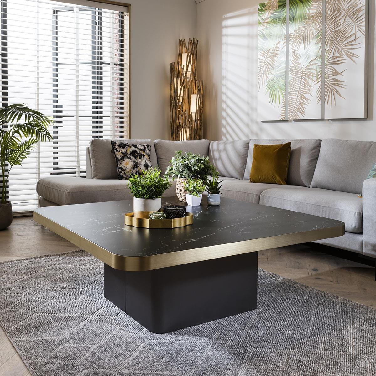 Tesoro Luxury Square Coffee Table Black