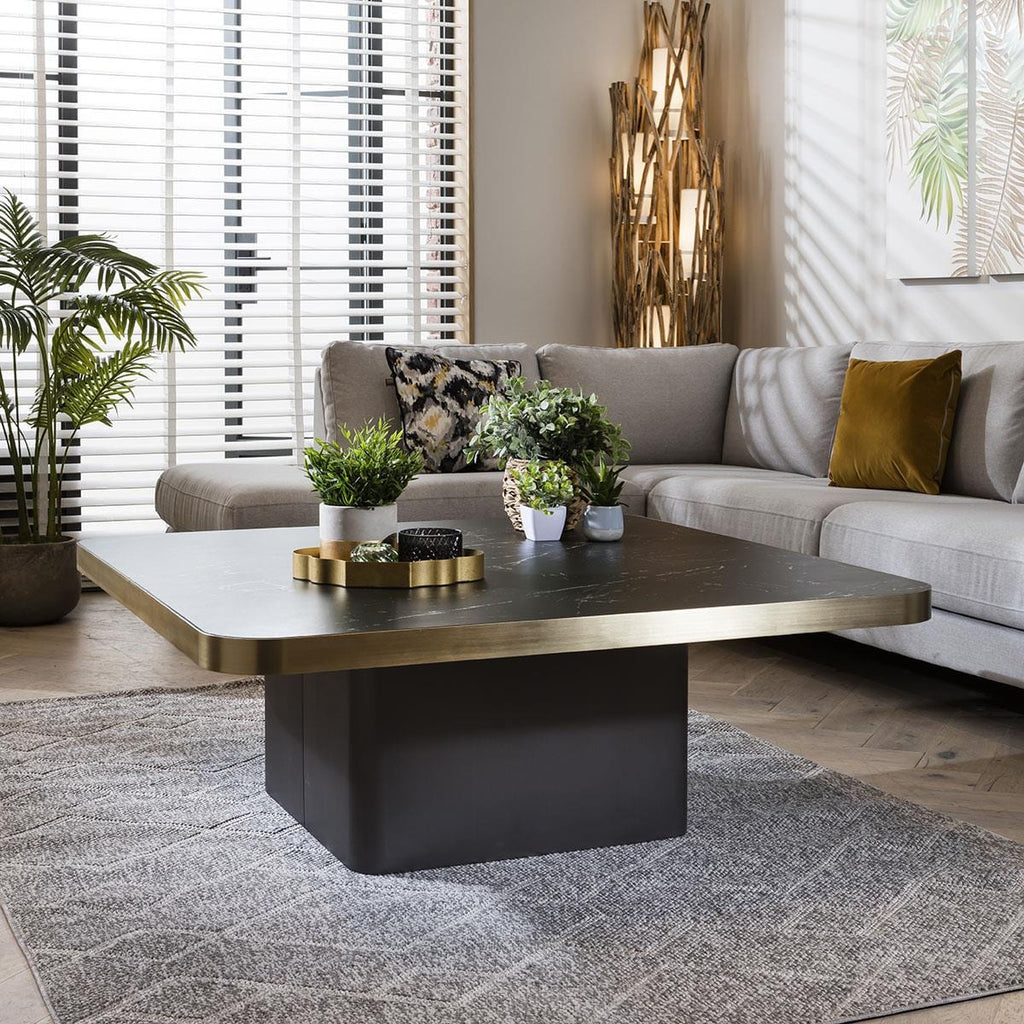 Tesoro Luxury Square Coffee Table Black