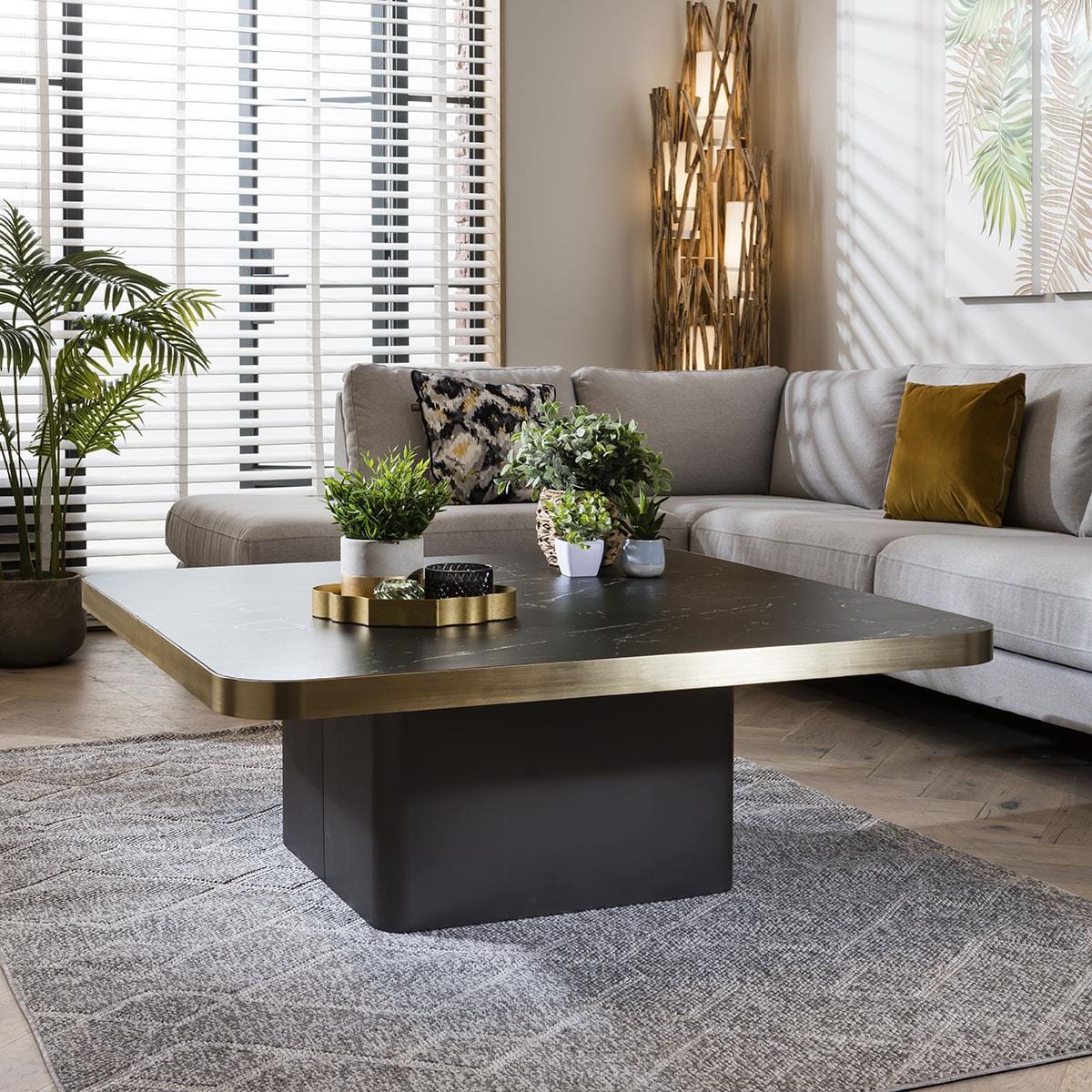 Tesoro Luxury Square Coffee Table Black