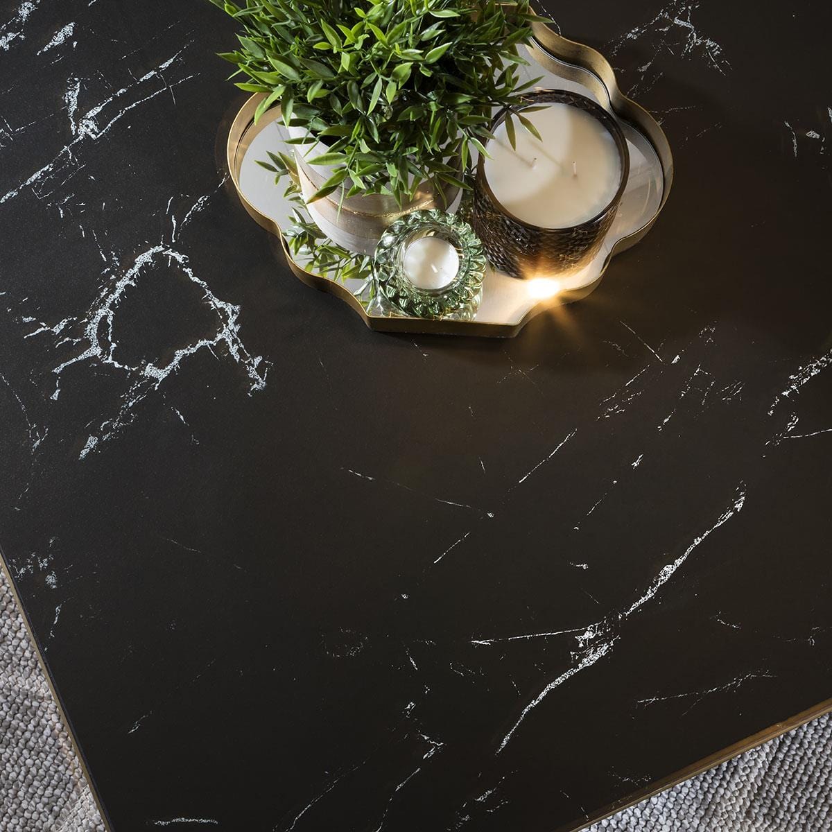 Tesoro Luxury Square Coffee Table Black