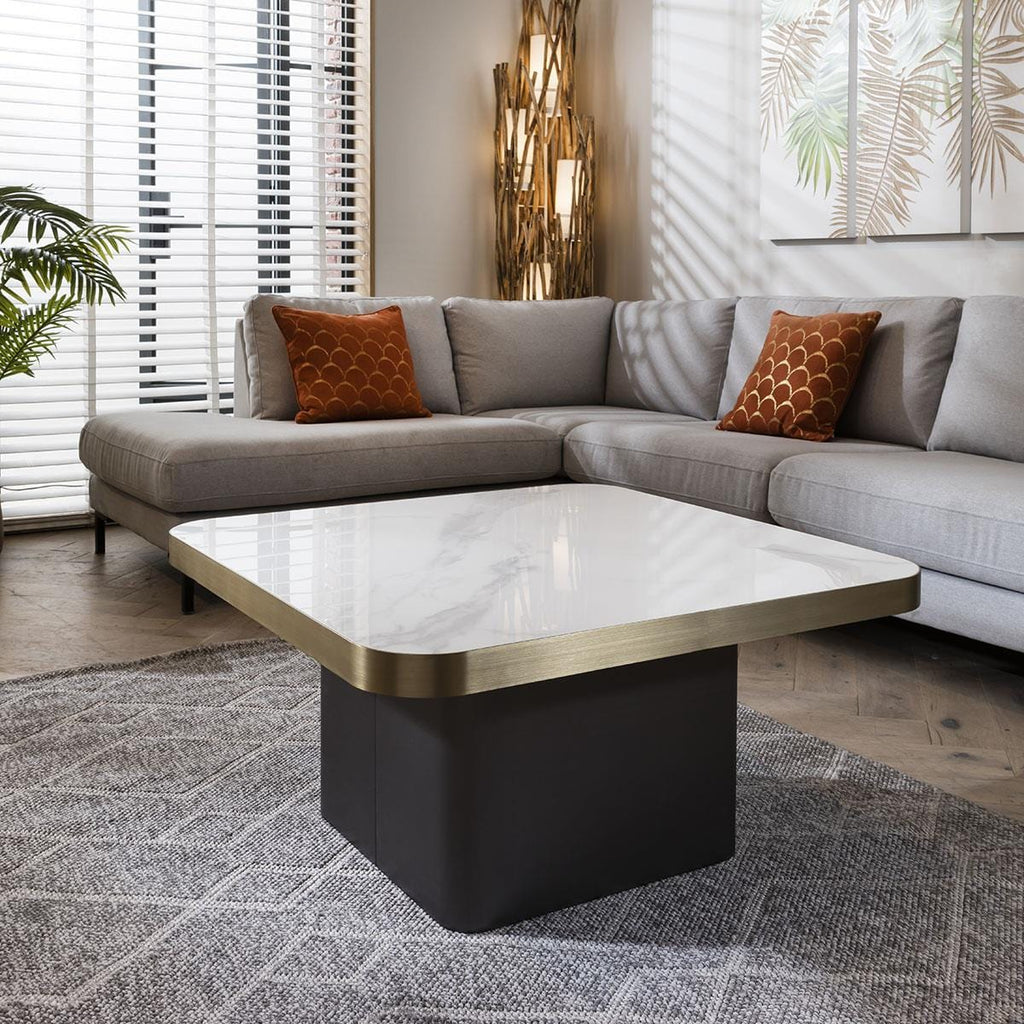 Tesoro Luxury Square Coffee Table White
