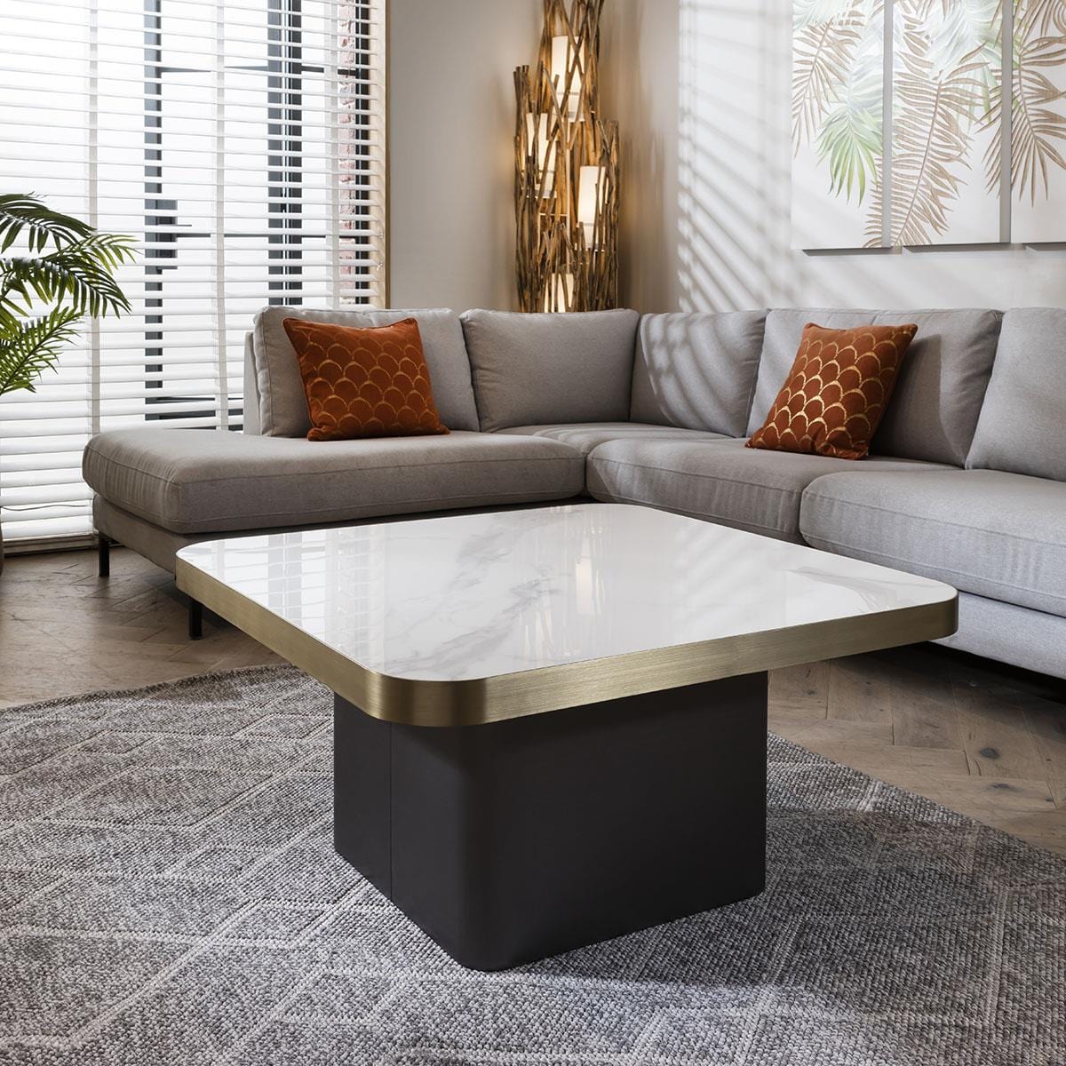 Tesoro Luxury Square Coffee Table White