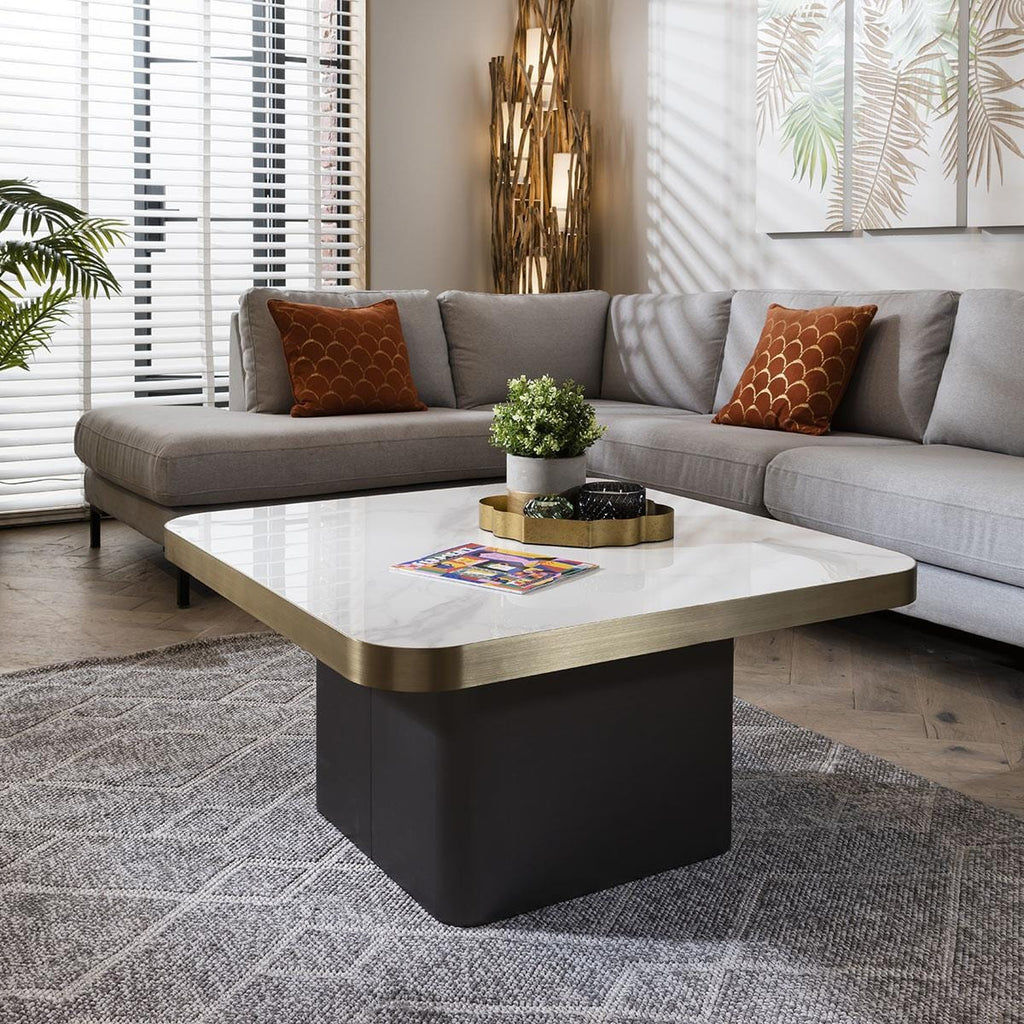 Tesoro Luxury Square Coffee Table White