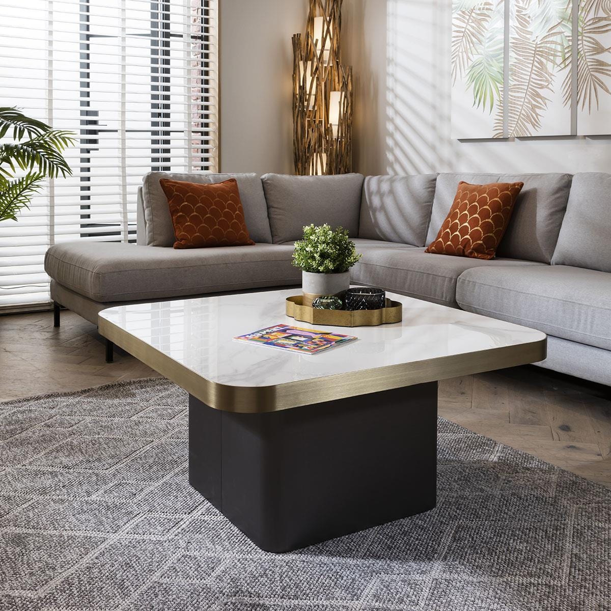 Tesoro Luxury Square Coffee Table White
