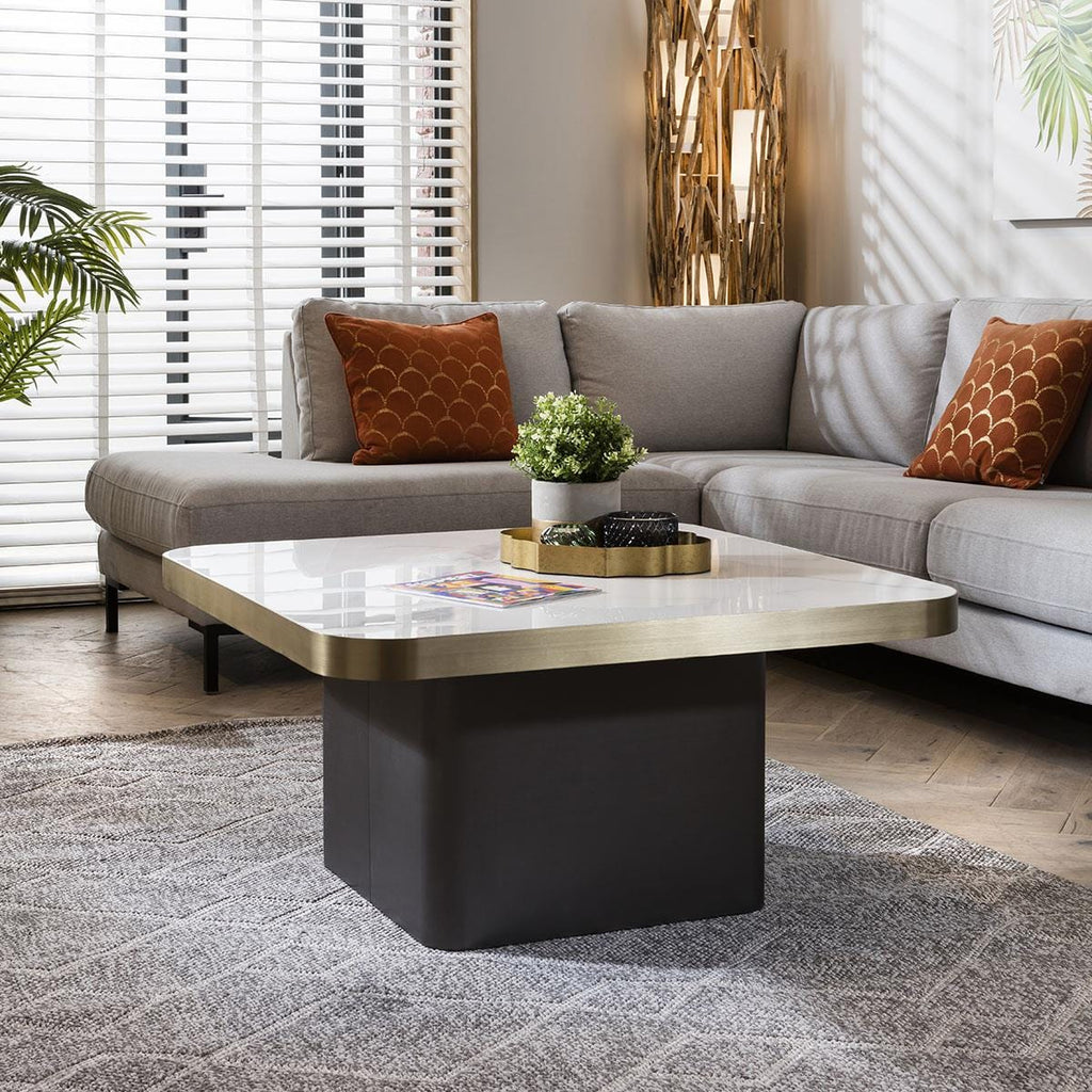 Tesoro Luxury Square Coffee Table White