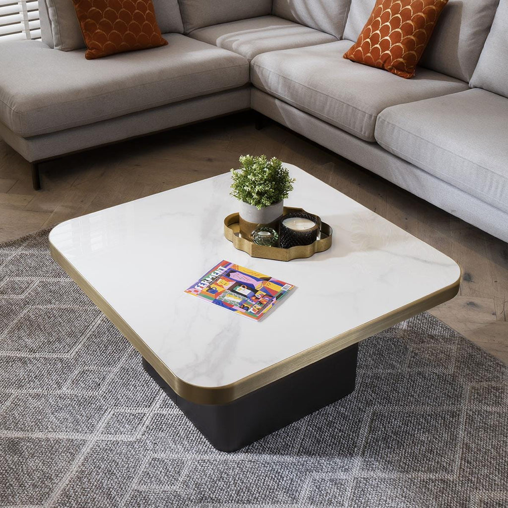 Tesoro Luxury Square Coffee Table White