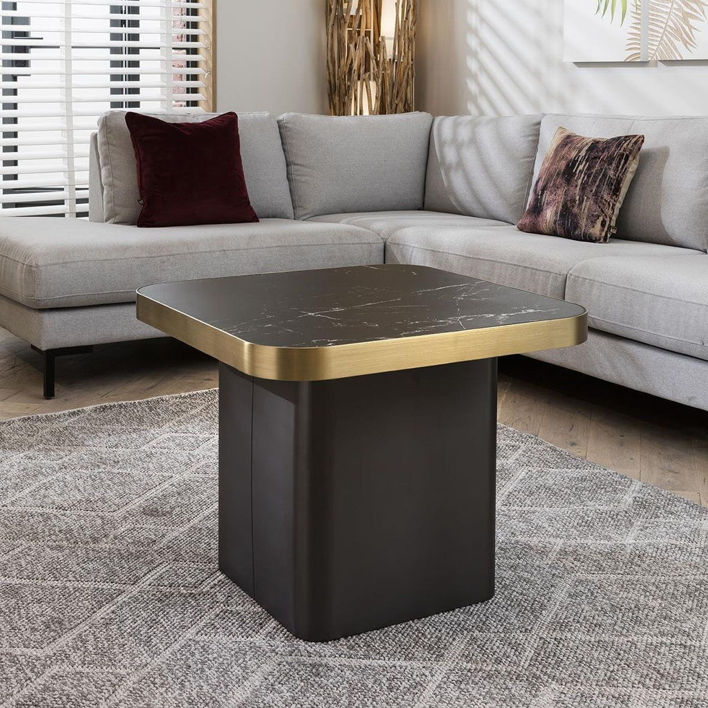 Tesoro Luxury Square Side Table Black
