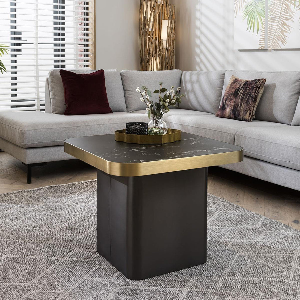 Tesoro Luxury Square Side Table Black