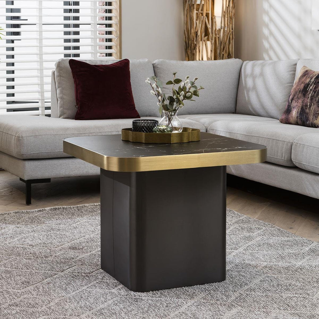 Tesoro Luxury Square Side Table Black