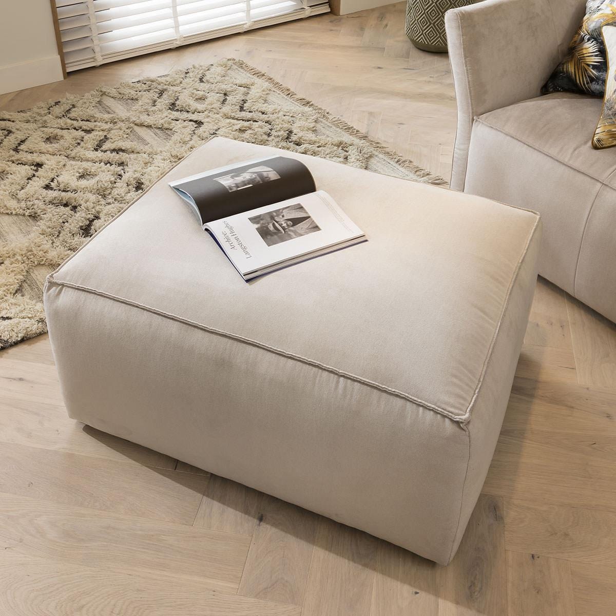 Salsa Rectangular Footstool Over 50 Fabrics 77cm x 95cm Made to order.