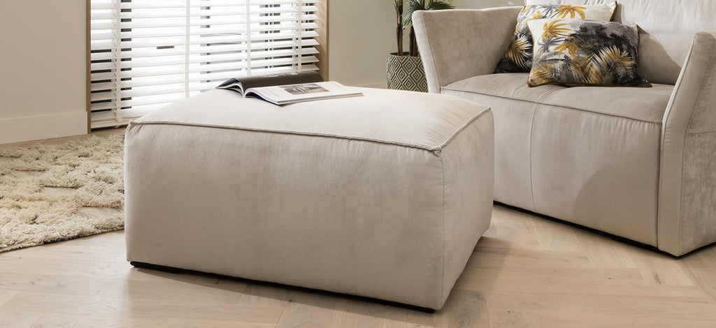 Salsa Rectangular Footstool Over 50 Fabrics 77cm x 95cm Made to order.