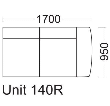 Quatropi Gala Range 140R Modular Sofa Settee 2 Seater Armed Section
