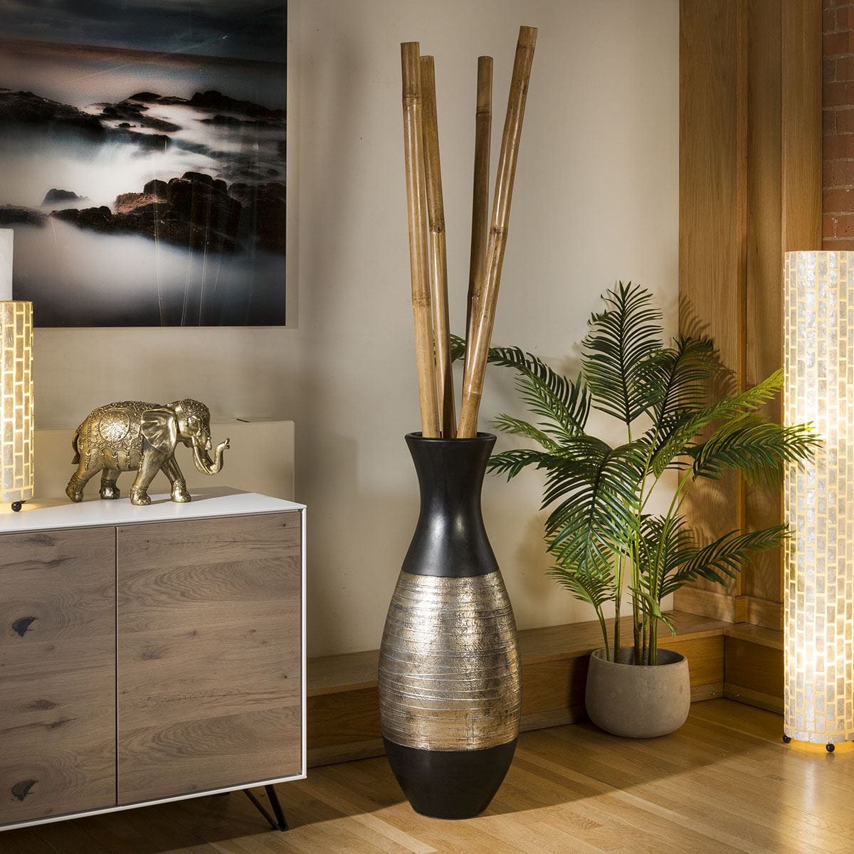 Quatropi Gorgeous Huge set of 5 Ornamental Display Natural Bamboo Cane