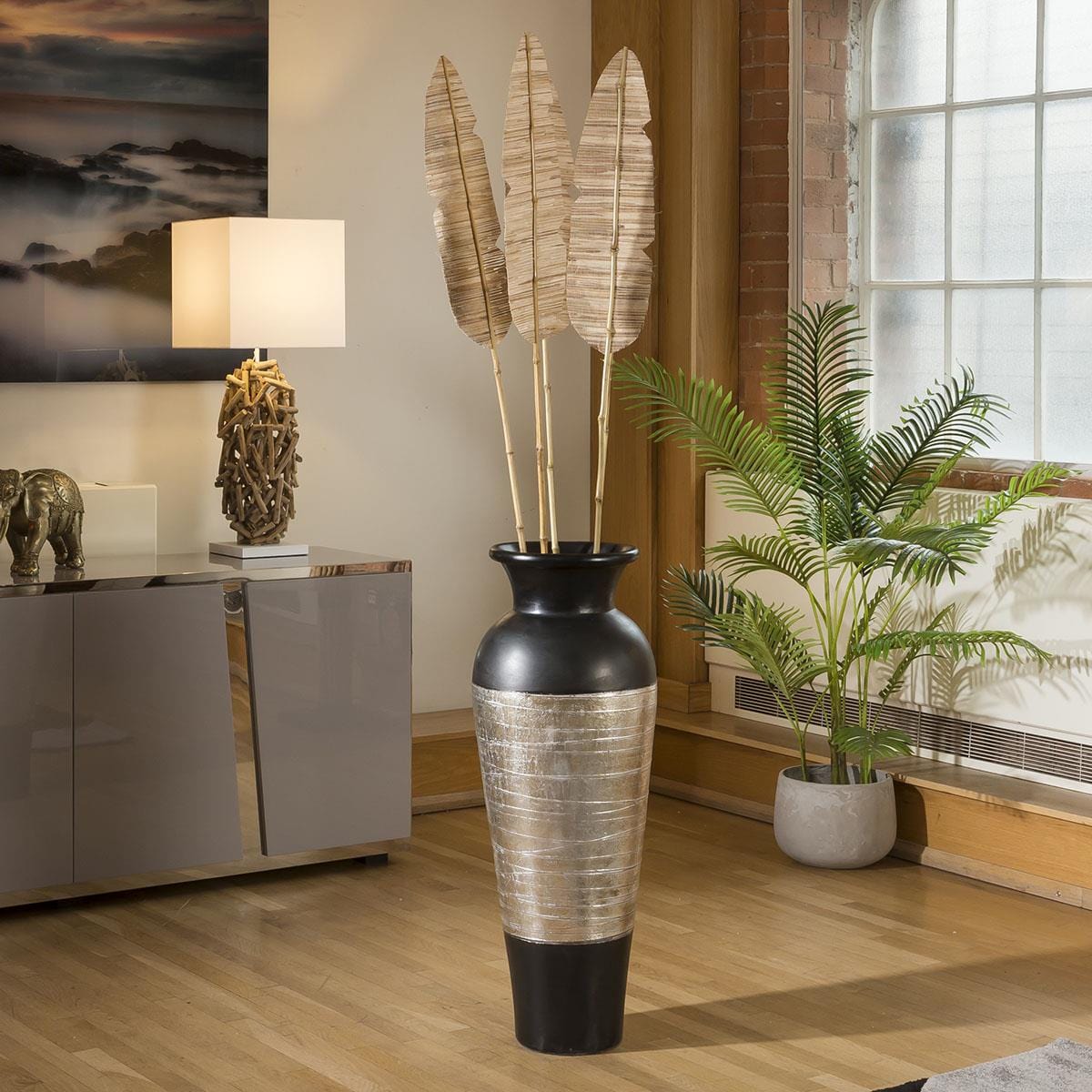 Quatropi Gorgeous Palm Spear Pot Decoration ( 5 Pieces ) 180cm