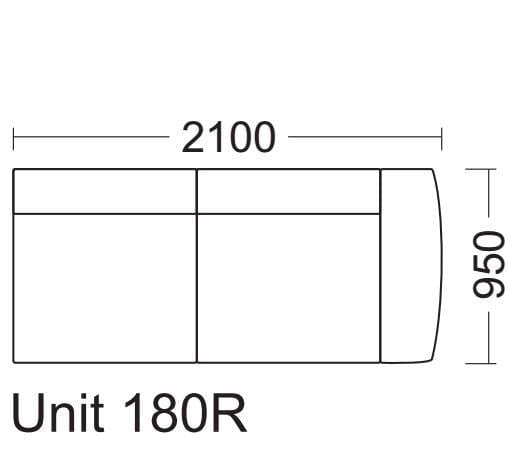 Quatropi Grande Range 180R Modular Sofa Settee 3 Seater Armed Section.