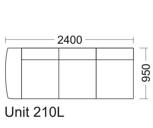 Quatropi Grande Range 210L Modular Sofa Settee 3 Seater Armed Section.
