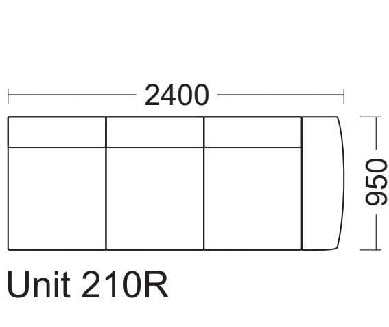 Quatropi Grande Range 210R Modular Sofa Settee 3 Seater Armed Section.