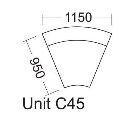 Quatropi Grande Range C45 Modular Sofa Settee Rounded Corner Section.