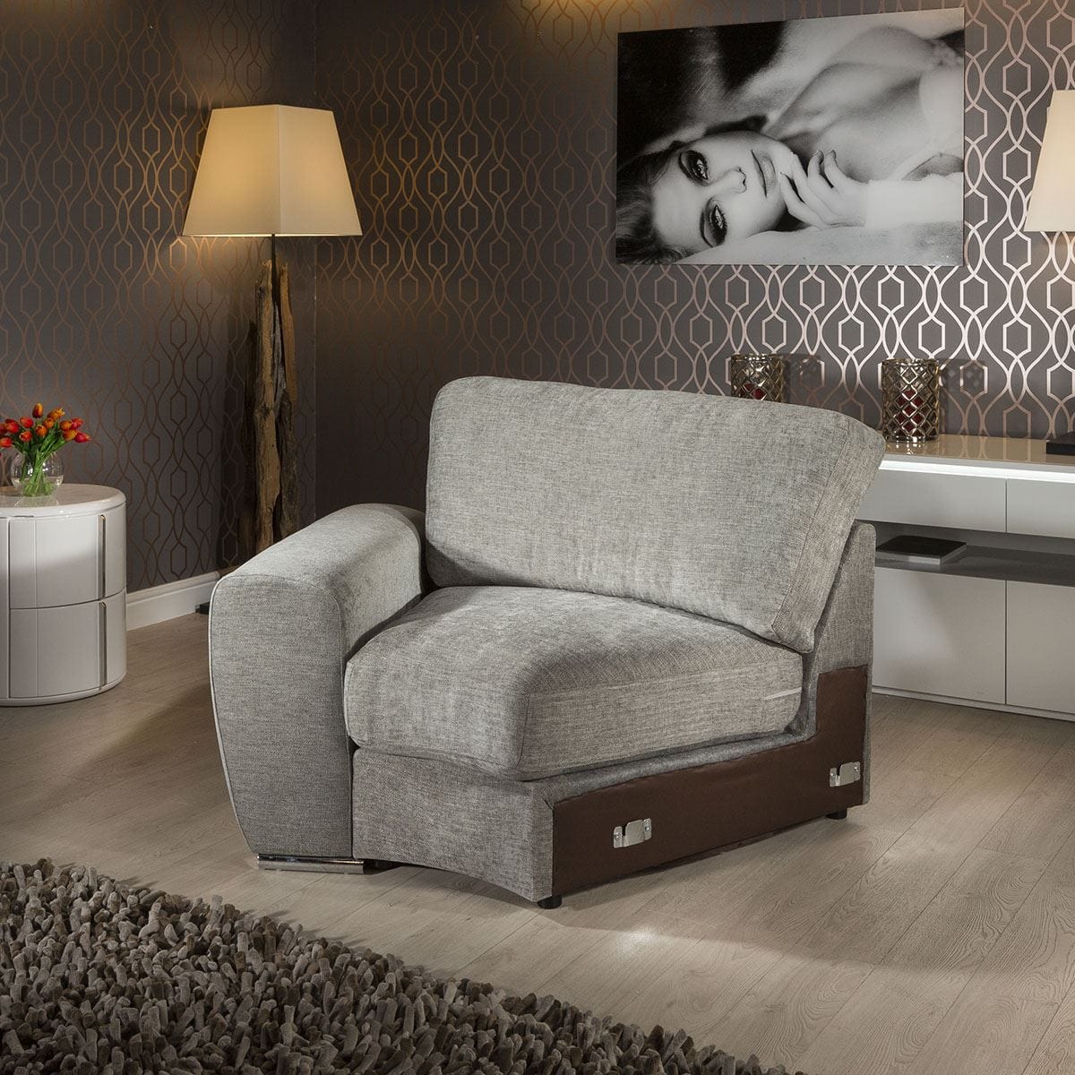 Quatropi Grande Range C45L Modular Sofa Settee Rounded Armed Section.