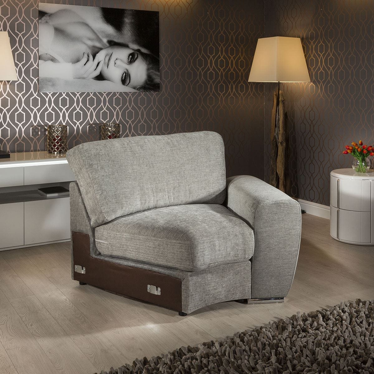 Quatropi Grande Range C45R Modular Sofa Settee Rounded Armed Section.