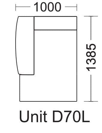 Quatropi Grande Range D70L Modular Sofa Settee Armed Chaise Section.