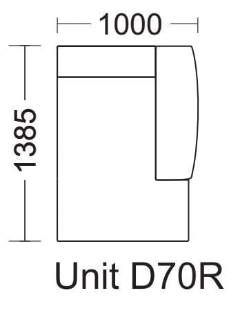 Quatropi Grande Range D70R Modular Sofa Settee Armed Chaise Section.