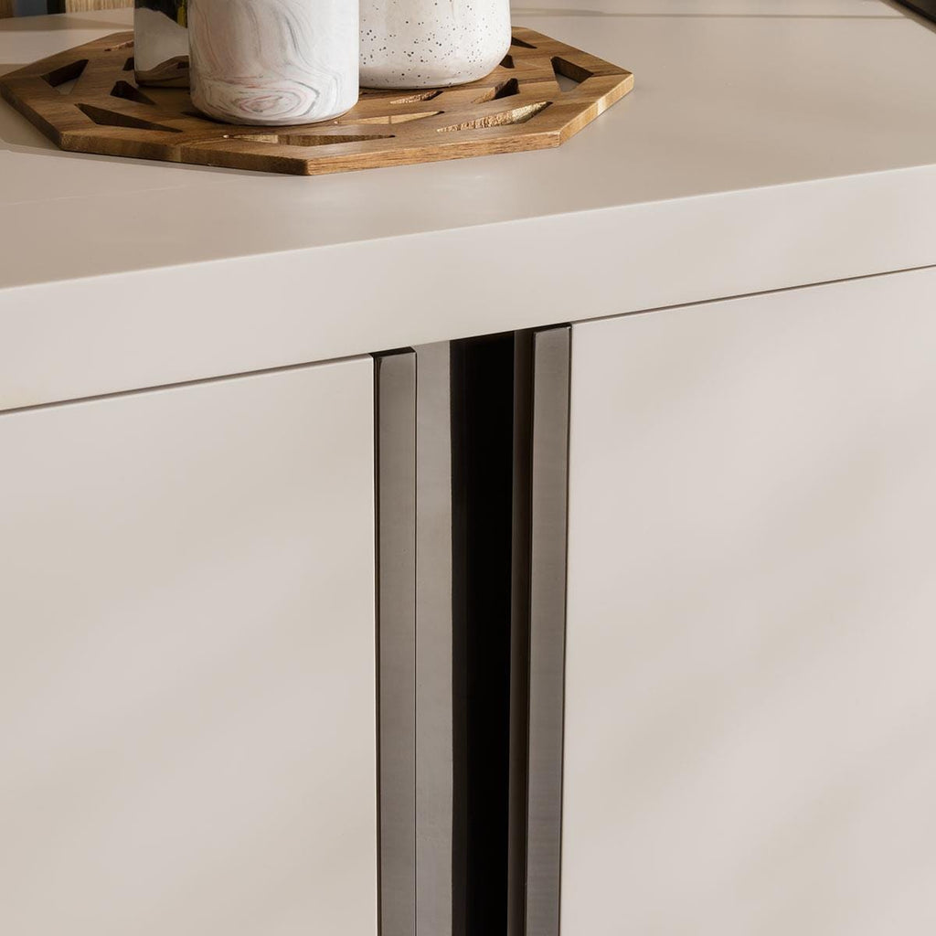 Quatropi Large Modern Sideboard Matte Chalk 200cm - 4 Door Cabinet 200cm