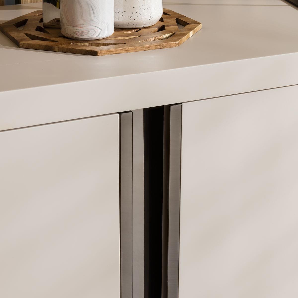 Quatropi Large Modern Sideboard Matte Chalk 200cm - 4 Door Cabinet 200cm