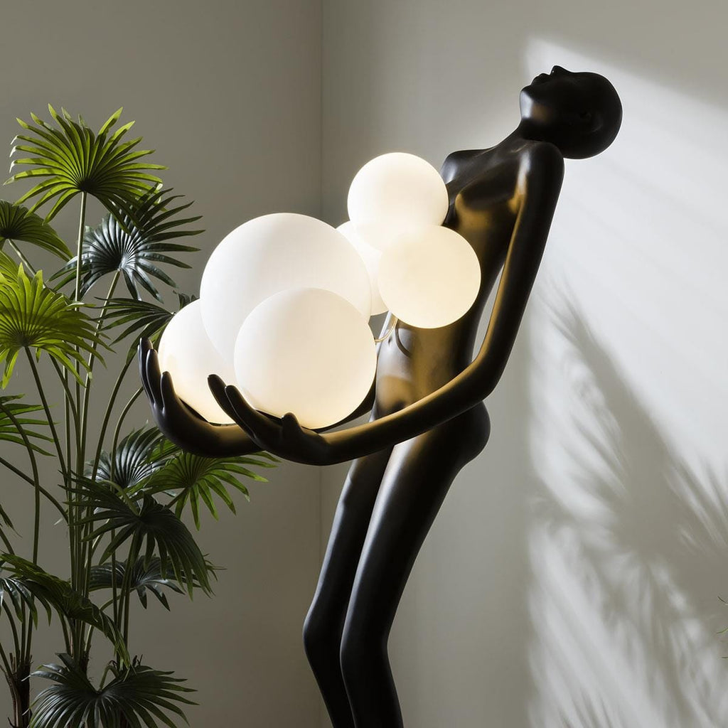 Quatropi Large Sculpture Floor Lamp Silhouette Feature 180cm - Bubble LED Light