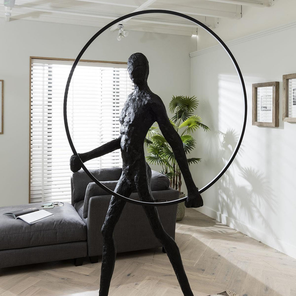 Quatropi Large Sculpture Floor Lamp Silhouette Feature 220cm - Round LED Light