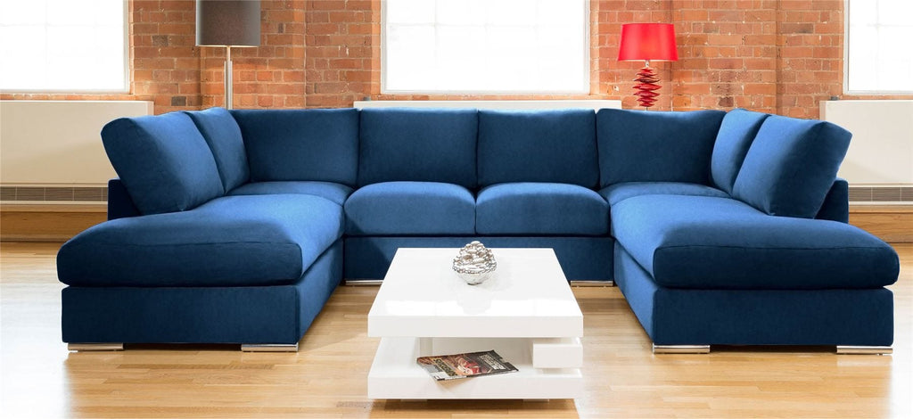 Quatropi Large Sofa Set Settee Corner Group U Shape Grey 3.3 x 2.1m