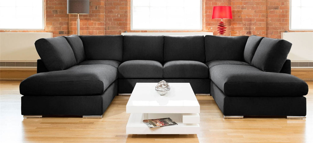 Quatropi Large Sofa Set Settee Corner Group U Shape Grey 3.3 x 2.1m