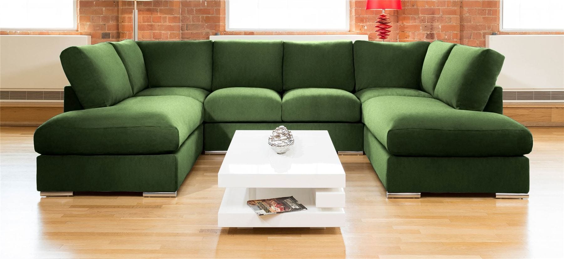 Quatropi Large Sofa Set Settee Corner Group U Shape Grey 3.3 x 2.1m