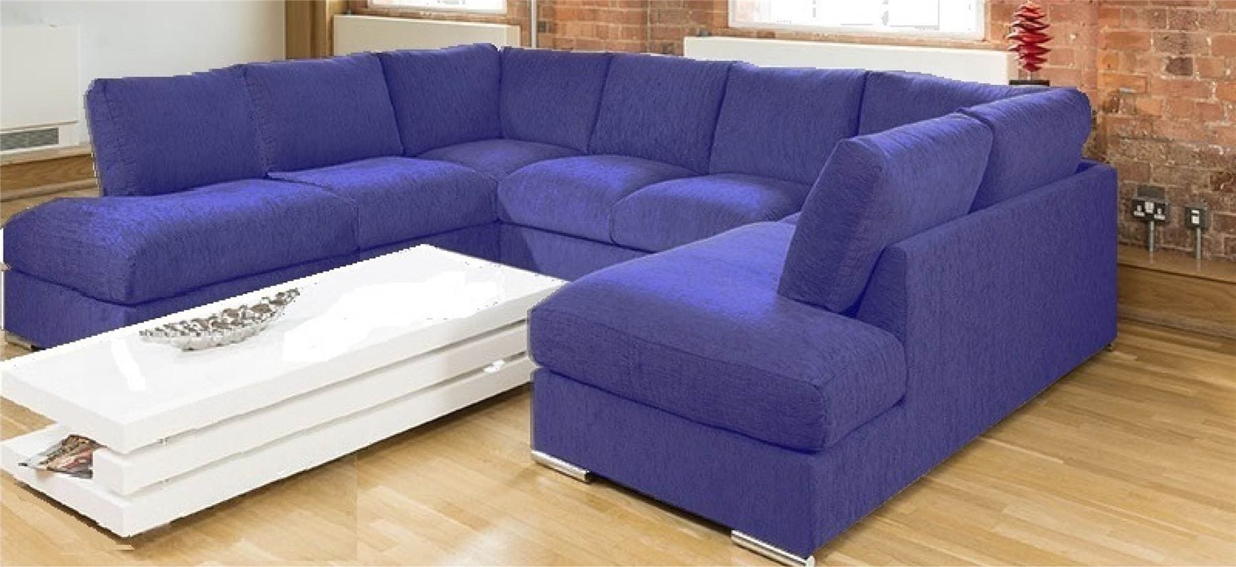 Quatropi Large Sofa Set Settee Corner Group U Shape Grey 3.3 x 2.9m