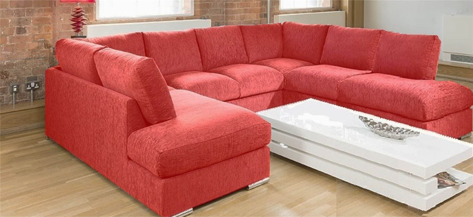 Quatropi Large Sofa Set Settee Corner Group U Shape Grey 3.3 x 2.9m