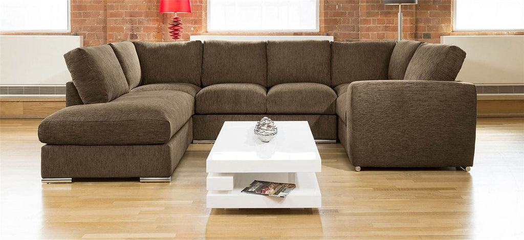 Quatropi Large Sofa Set Settee Corner Group U Shape Grey 3.3x2.1m L