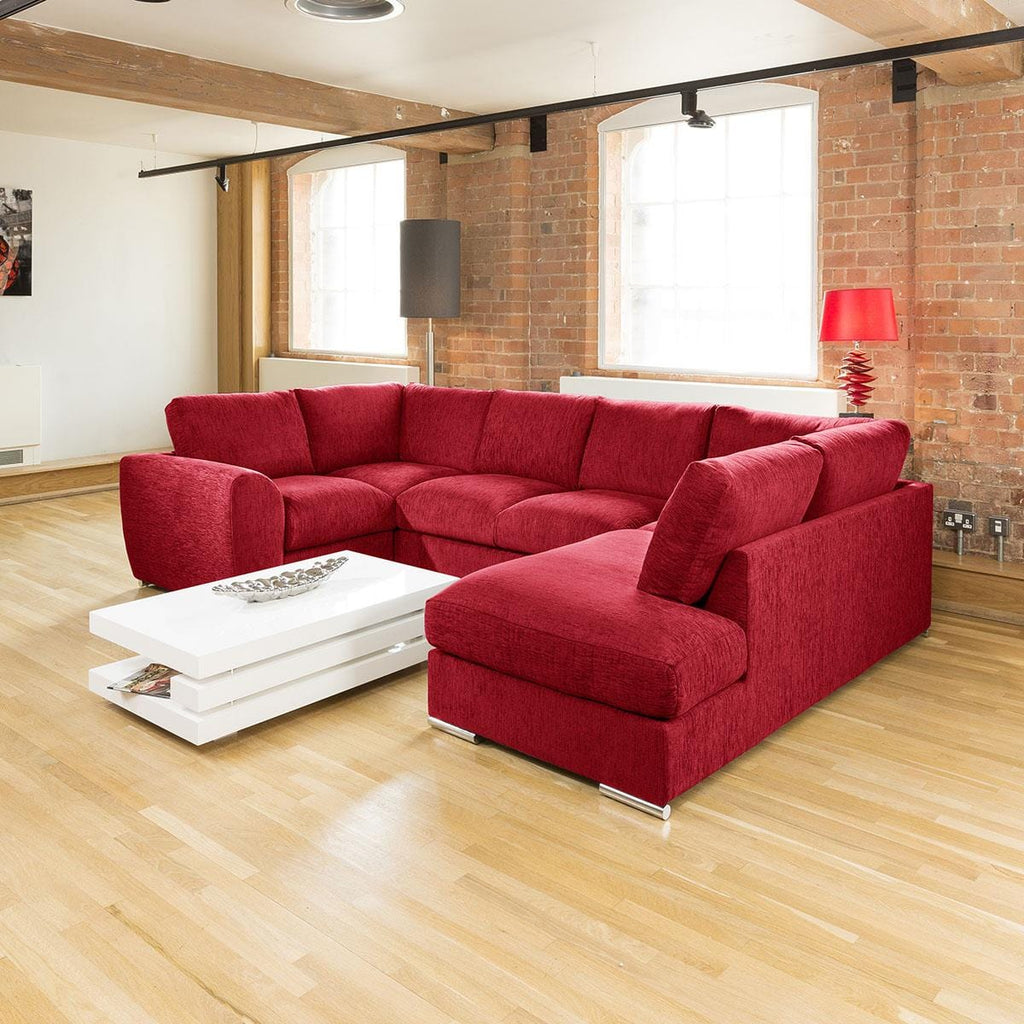 Quatropi Large Sofa Set Settee Corner Group U Shape Grey 3.3x2.1m R