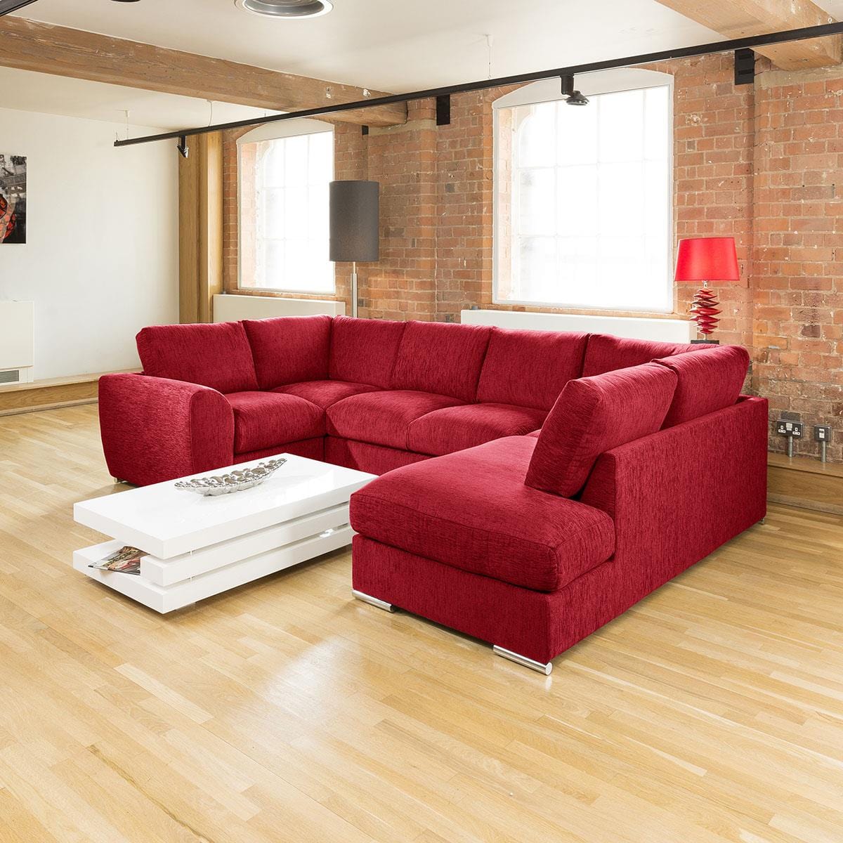 Quatropi Large Sofa Set Settee Corner Group U Shape Grey 3.3x2.1m R