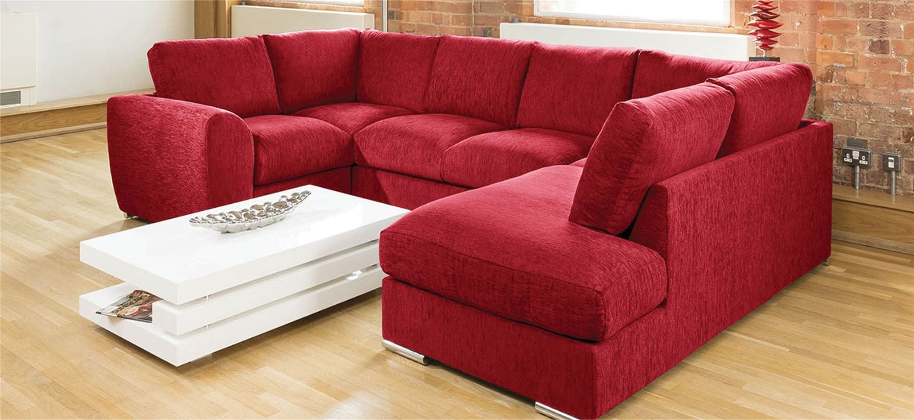 Quatropi Large Sofa Set Settee Corner Group U Shape Grey 3.3x2.1m R