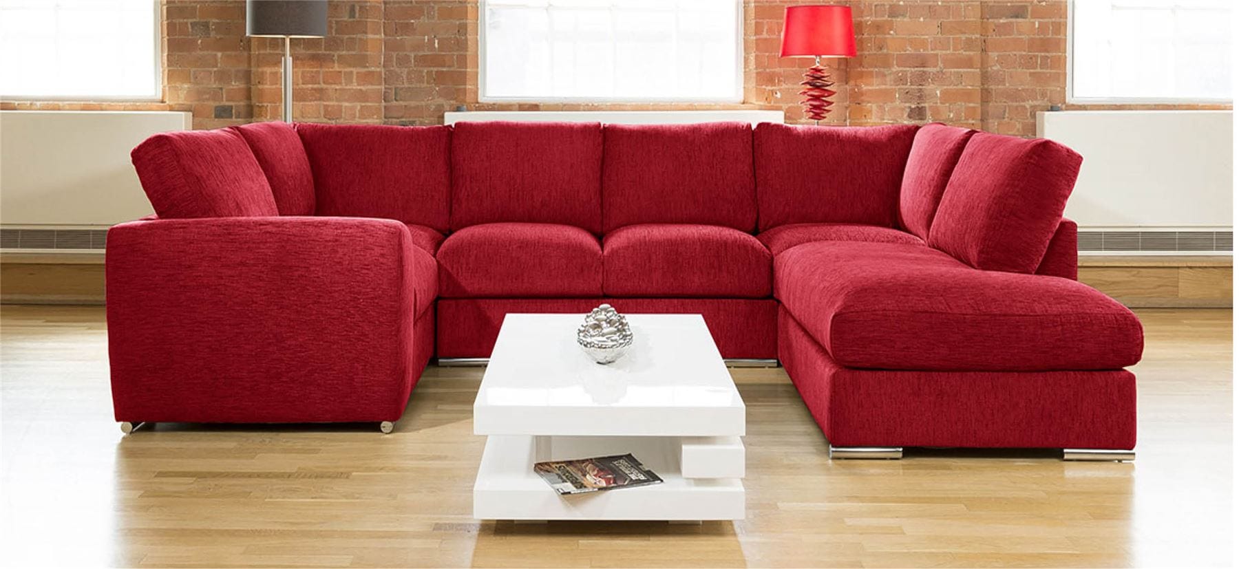 Quatropi Large Sofa Set Settee Corner Group U Shape Grey 3.3x2.1m R