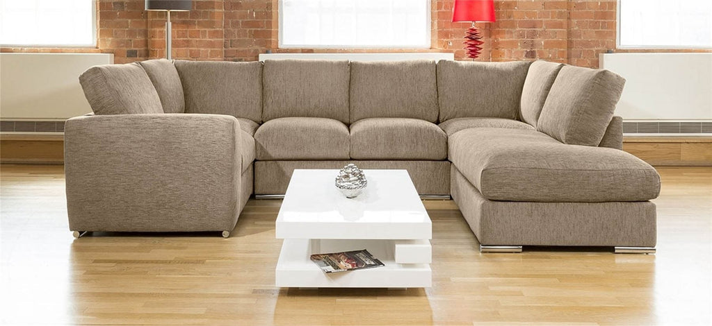 Quatropi Large Sofa Set Settee Corner Group U Shape Grey 3.3x2.1m R