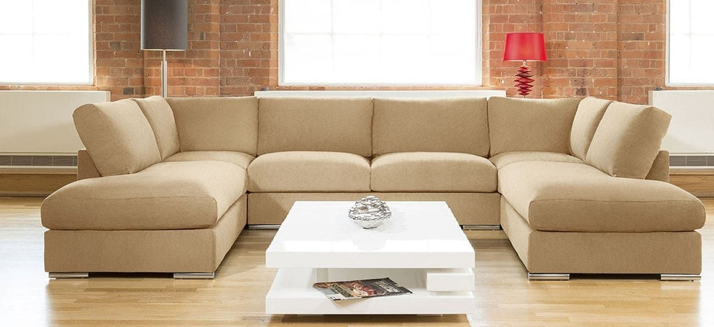 Quatropi Large Sofa Set Settee Corner Group U Shape Grey 3.7 x 2.1m