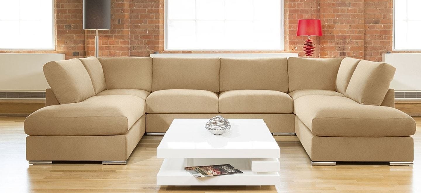 Quatropi Large Sofa Set Settee Corner Group U Shape Grey 3.7 x 2.1m