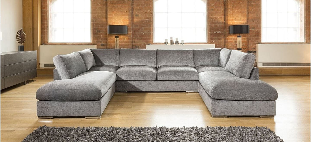 Quatropi Large Sofa Set Settee Corner Group U Shape Grey 3.7 x 2.1m