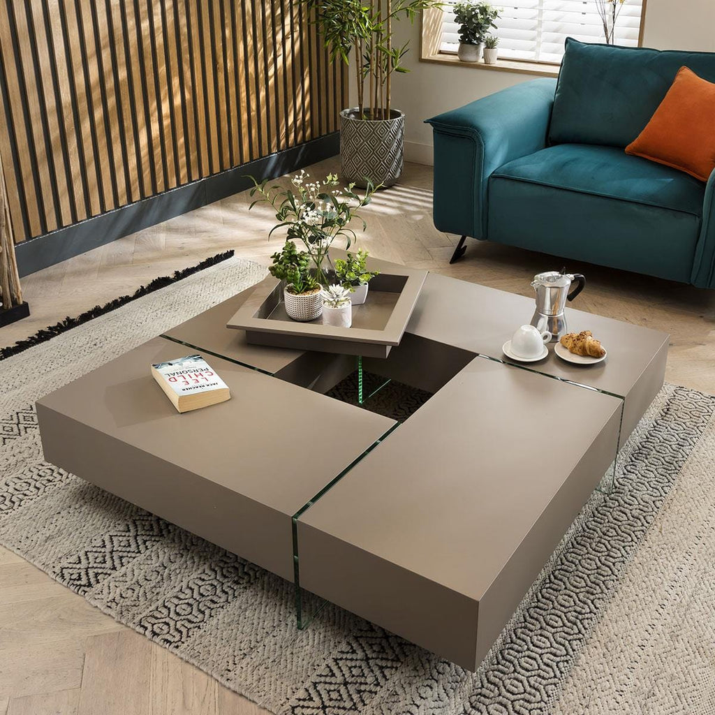 Leo Coffee Table - Matte Taupe 120cm