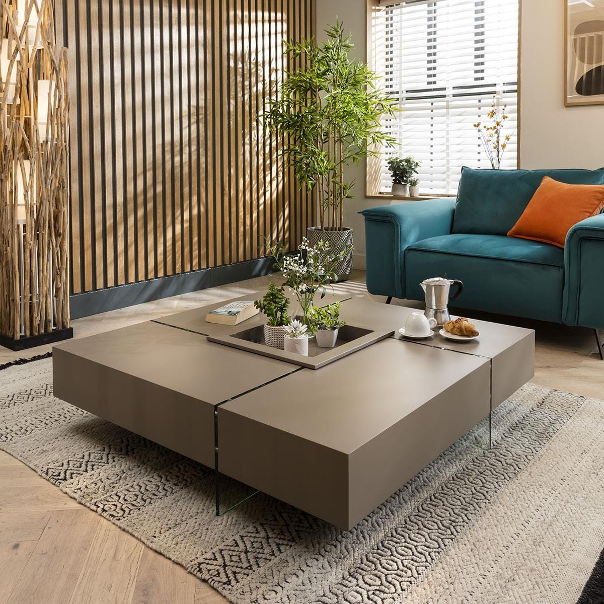 Leo Coffee Table - Matte Taupe 120cm